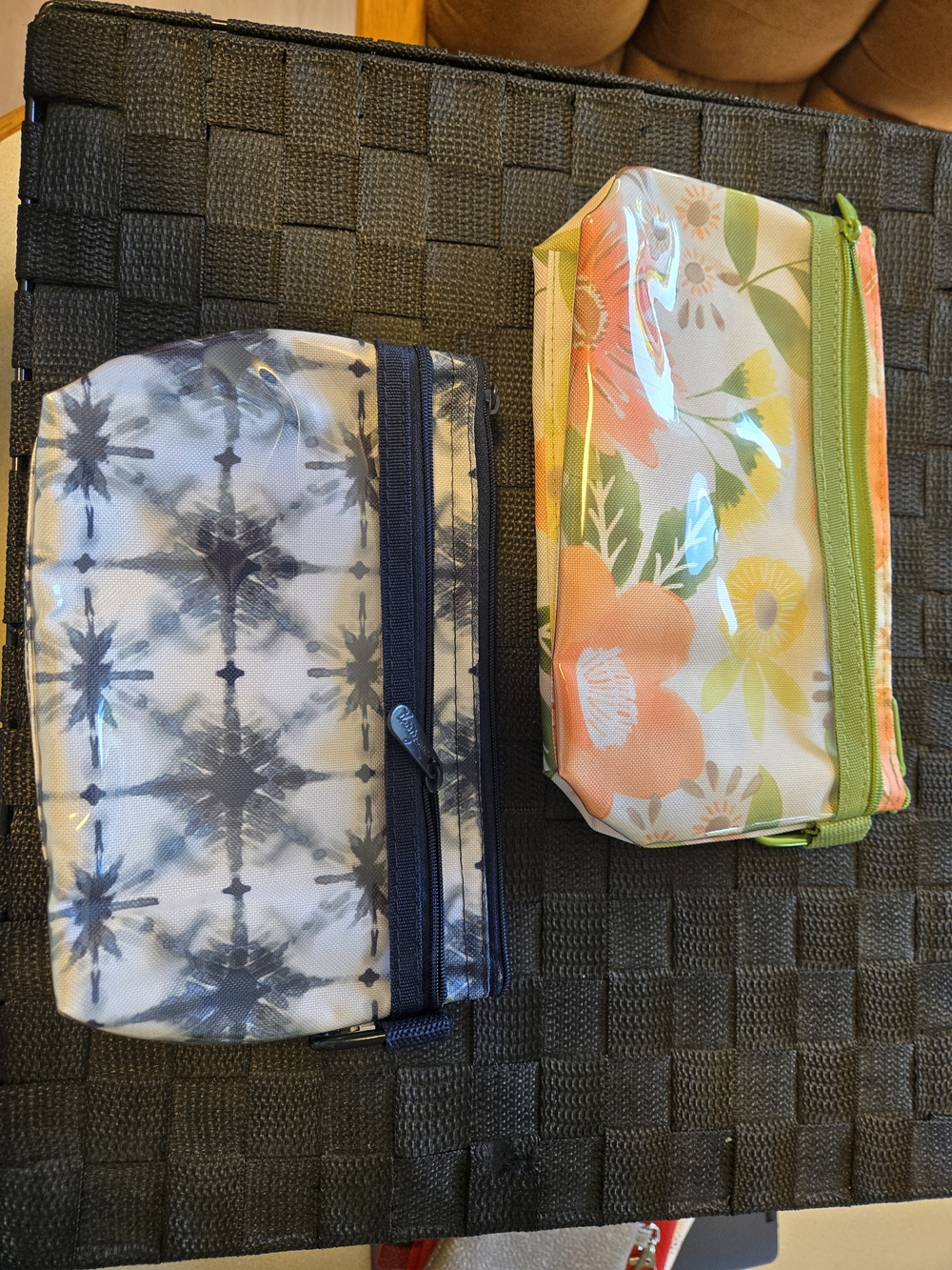 thirty-one Floral Peach & Navy Tie-Dye Cosmetic Pouches - Duo
